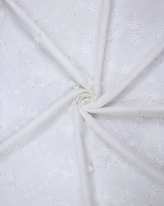 Cotton Schiffli Embroidery Fabric apparel fabric