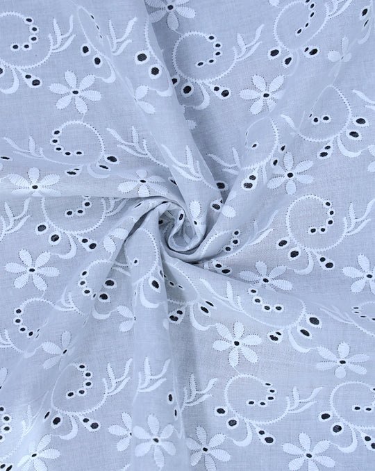 White Schiffli Fabric apparel fabric