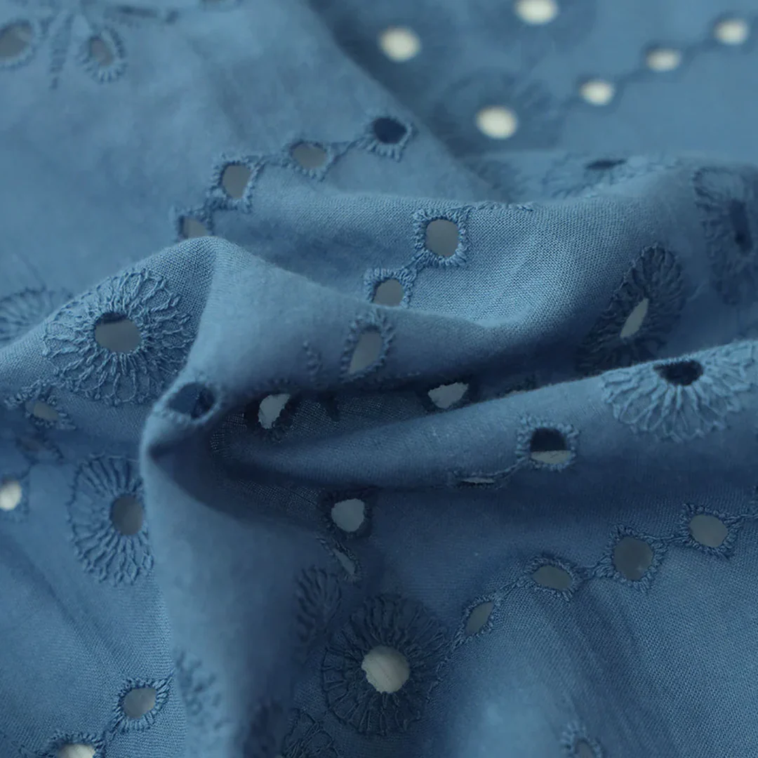 Pastel Schiffli Embroidery apparel fabric
